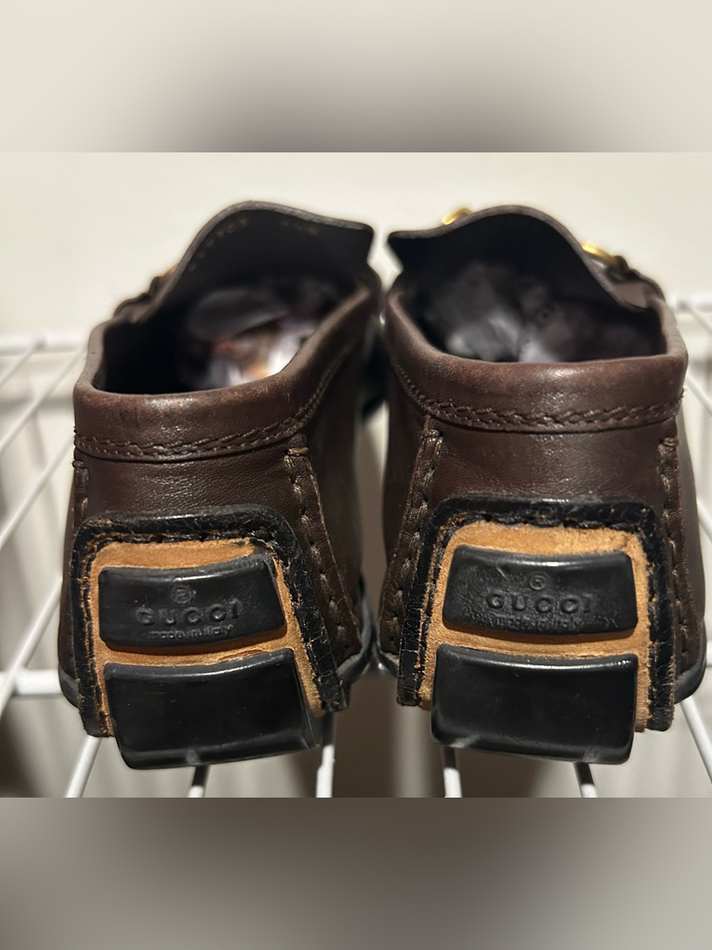 Gucci Dark Brown Leather Horsebit Loafers with Gold Hardware - Picture 9 of 13